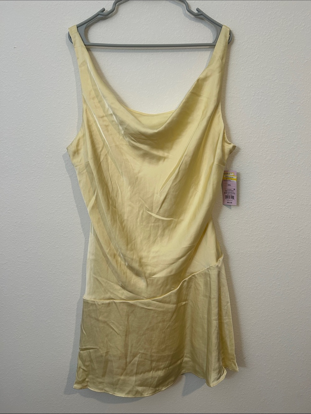 wild fable Pale Yellow Cowl Neck Slip Dress